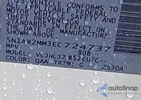 2014 Nissan Pathfinder S/Sv/Sl/Platinum z USA, uszkodzony, nr VIN 5N1AR2MM3EC724737